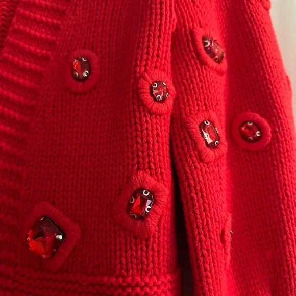 Boston Proper Red Gem Cardigan - Picture 3 of 7